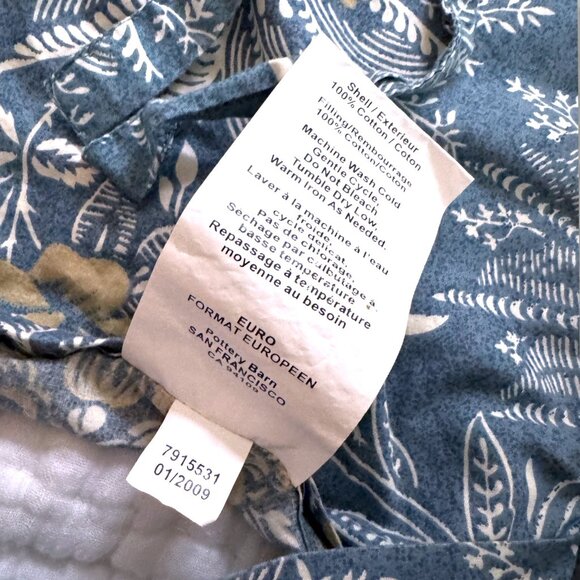 Pottery Barn Jamestown Patchwork Euro Shams Set of 3 Quilted Floral Americana - Picture 4 of 6